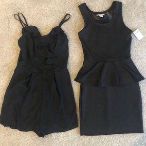 NEW Charlotte Russe Romper Black Lace Dress XS